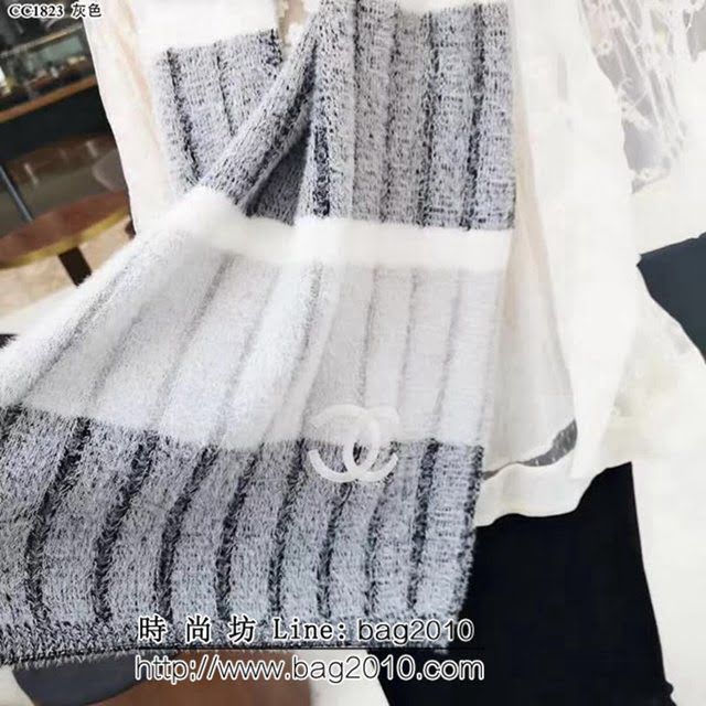 CHANEL香奈兒國外訂單 冬季新款羊絨馬海毛長款圍巾 LLWJ6830